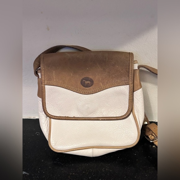 Harness Collection by Michael Bianco Brown & White Crossbody Saddle Bag - Picture 2 of 6